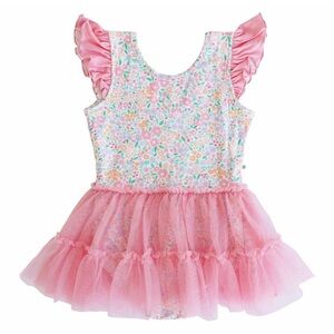 Caden Lane Pink Majestic Meadows Girls Leotard 3T